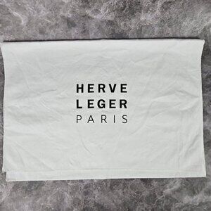 Herve Leger Paris Fabric Dust Bag White Black Lettering